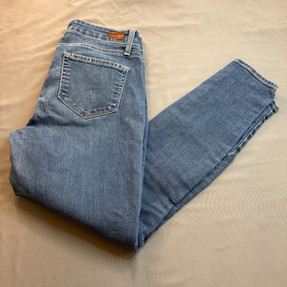 Paige Denim Co Womens Skinny Jeans Medium‎ Wash Blue Size 28 Mid Rise Stretch